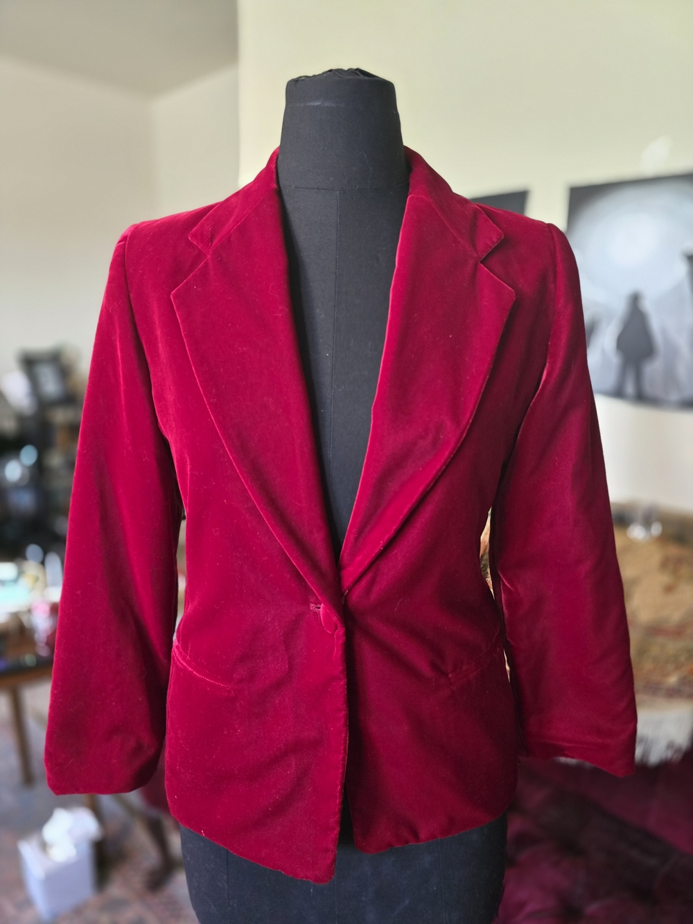 Joan Leslie Deep Red Velvet Jacket